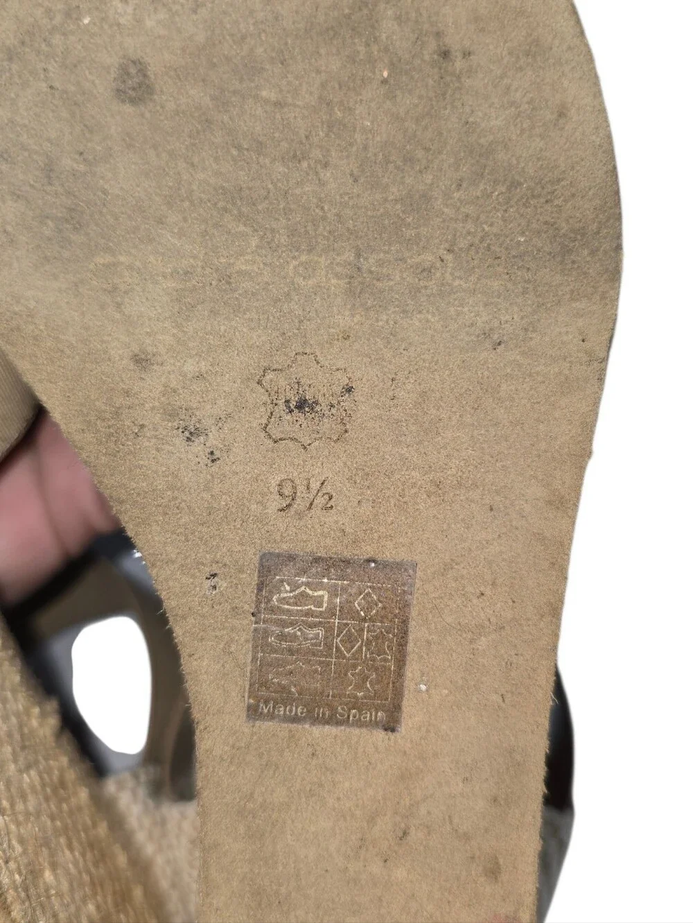 André Assous Erika Espadrille Wedge Sandals Tan Size 9.5 Made in Spain